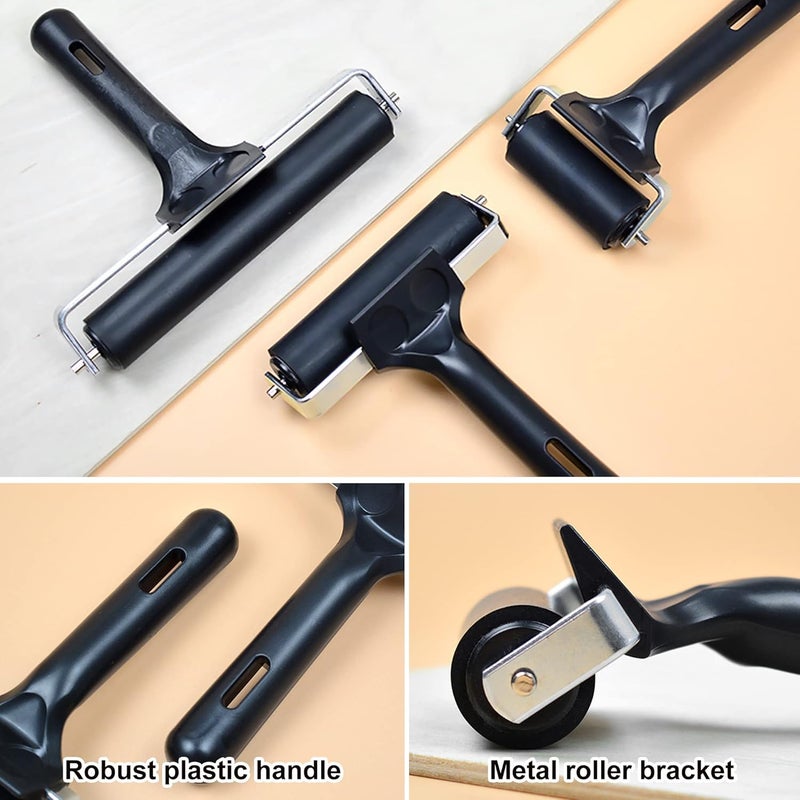 ATB 4-Inch Rubber Brayer Roller for Printmaking, Manual Roller Tool for Printmaking/Wallpaper/Gluing Application/Painting/Craft - Image 4
